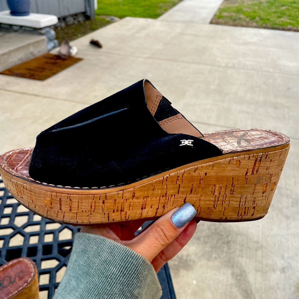 By Sam Edelmam. Size 7.5. Suede wedge